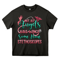 Asphalt not all angels have wings some have stethoscopes Heavy Core Tee - RanaPortraitStore