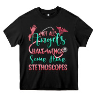 Black not all angels have wings some have stethoscopes Heavy Core Tee - RanaPortraitStore