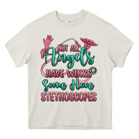 Cream not all angels have wings some have stethoscopes Heavy Core Tee - RanaPortraitStore
