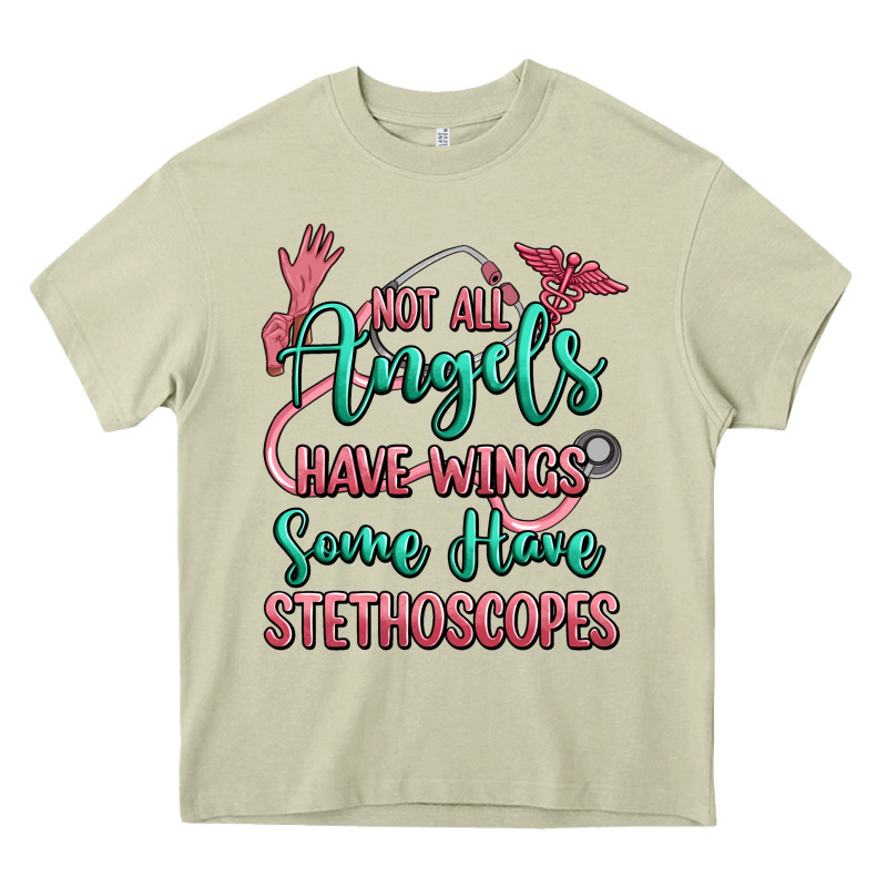 Not All Angels Have Wings Some Have Stethoscopes Heavy Core Tee by RanaPortraitStore | Teevron