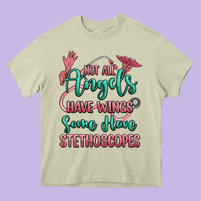 Not All Angels Have Wings Some Have Stethoscopes Heavy Core Tee Designed By Ranaportraitstore