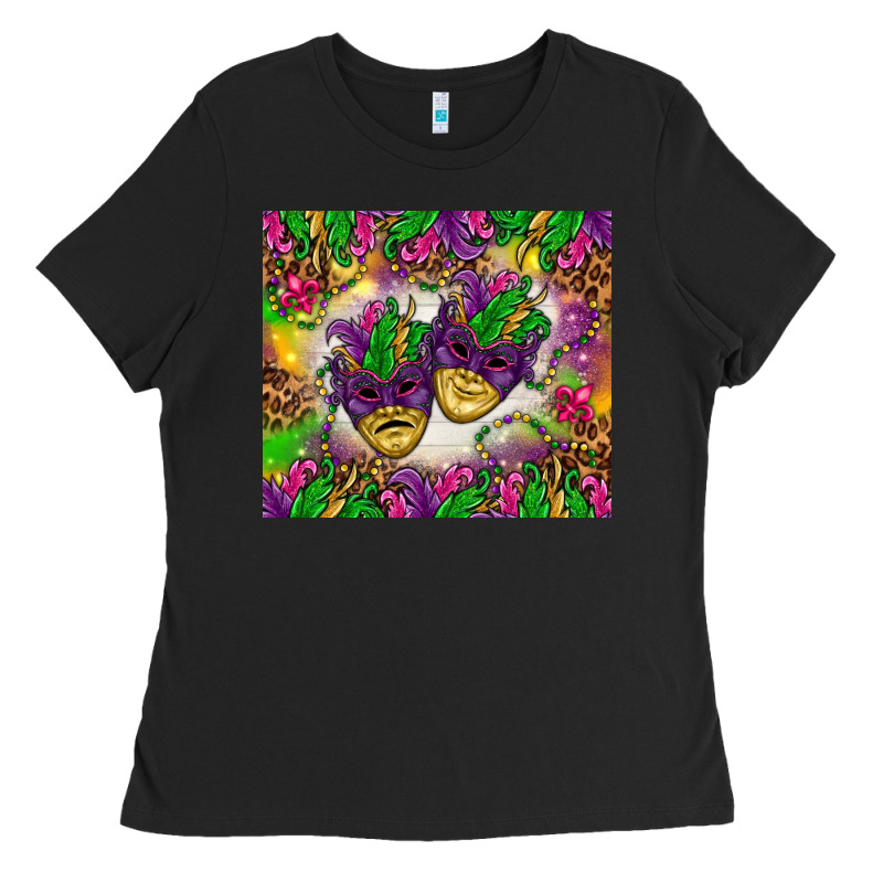 Mardi Gras Masks Tumbler Ladies Tee by HowdyJamesFarm | Teevron