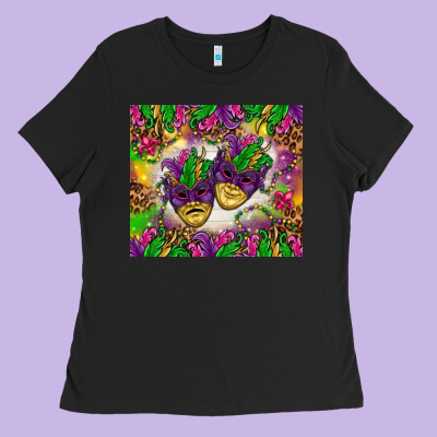 Mardi Gras Masks Tumbler Ladies Tee Designed By Howdyjamesfarm