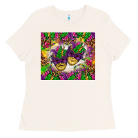 Bone Mardi Gras masks tumbler Ladies Tee - HowdyJamesFarm