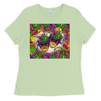 Matcha Mardi Gras masks tumbler Ladies Tee - HowdyJamesFarm