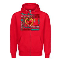 Red teacher Zipper Hoodie - AdoDesignShop