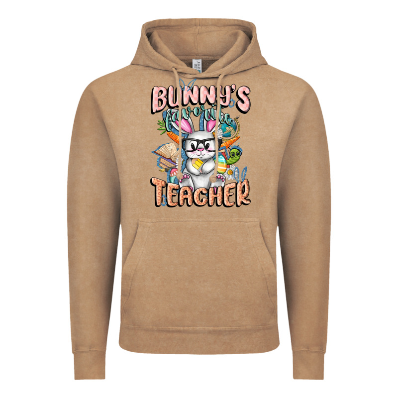 Bunny's Favorite Teacher Easter Day Vintage Hoodie by FaDigitalArtStudio | Teevron