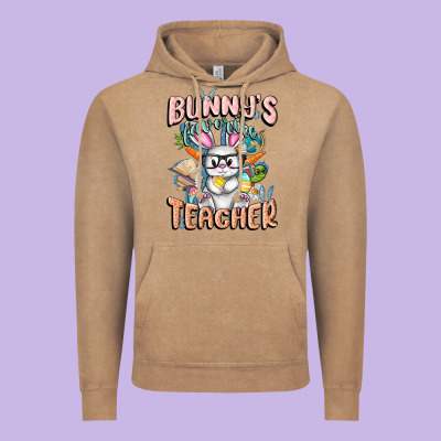 Bunny's Favorite Teacher Easter Day Vintage Hoodie Designed By Fadigitalartstudio