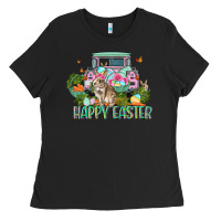Black Happy Easter Day Ladies Tee - CowGirlArtShop