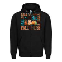 Black fall fall  amd pumpkins Zipper Hoodie - AdoDesignShop