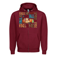 Burgundy fall fall  amd pumpkins Zipper Hoodie - AdoDesignShop
