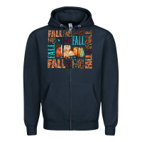 Navy fall fall  amd pumpkins Zipper Hoodie - AdoDesignShop