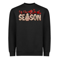 Black tis the season with christmas cake Heavyweight Sweatshirt - AdoDesignShop
