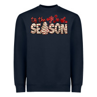 Navy tis the season with christmas cake Heavyweight Sweatshirt - AdoDesignShop