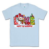 Dusty Blue love christmas snowman Classic Tee - CowGirlArtShop