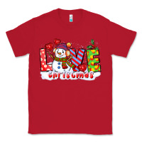 Red love christmas snowman Classic Tee - CowGirlArtShop