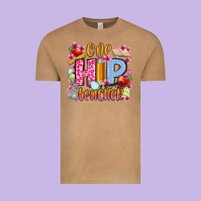 Easter Day One Hip Teacher Vintage Tee Designed By Oliviacreatesart