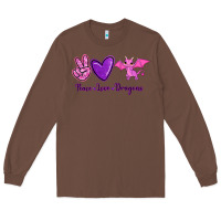 Chestnut Peace Love Dragons Long Sleeve Tee - RanaPortraitStore