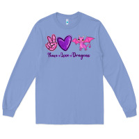 Colony Blue Peace Love Dragons Long Sleeve Tee - RanaPortraitStore
