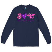 Navy Peace Love Dragons Long Sleeve Tee - RanaPortraitStore