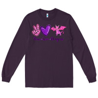 Plum Peace Love Dragons Long Sleeve Tee - RanaPortraitStore