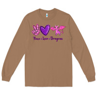Toasted Coconut Peace Love Dragons Long Sleeve Tee - RanaPortraitStore
