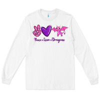 White Peace Love Dragons Long Sleeve Tee - RanaPortraitStore