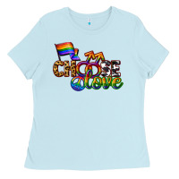 Baby Blue Western choose love Ladies Tee - CowGirlArtShop