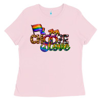 Bubblegum Pink Western choose love Ladies Tee - CowGirlArtShop