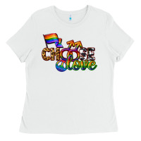 White Western choose love Ladies Tee - CowGirlArtShop