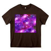 Chocolate Brown colorful abstract galaxy black and purple Heavy Core Tee - TumblerDesignByShophia