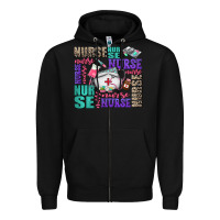 Black nurse nurse nurse with nurse element Zipper Hoodie - AdoDesignShop