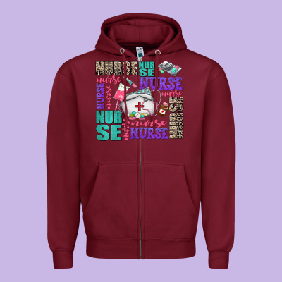 Nurse Nurse Nurse With Nurse Element Zipper Hoodie Designed By Adodesignshop