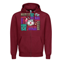 Burgundy nurse nurse nurse with nurse element Zipper Hoodie - AdoDesignShop