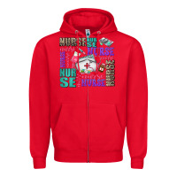 Red nurse nurse nurse with nurse element Zipper Hoodie - AdoDesignShop
