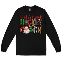 Black Santa's Favorite Hockey Coach For Christmas Long Sleeve Tee - FaDigitalArtStudio