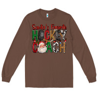 Chestnut Santa's Favorite Hockey Coach For Christmas Long Sleeve Tee - FaDigitalArtStudio