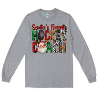 Santa's Favorite Hockey Coach For Christmas Long Sleeve Tee | Teevron