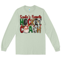 Matcha Santa's Favorite Hockey Coach For Christmas Long Sleeve Tee - FaDigitalArtStudio