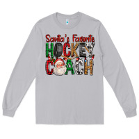 Moon Dust Santa's Favorite Hockey Coach For Christmas Long Sleeve Tee - FaDigitalArtStudio