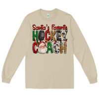 Mushroom Santa's Favorite Hockey Coach For Christmas Long Sleeve Tee - FaDigitalArtStudio