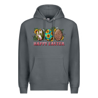 Rock Happy Easter With Western Eggs And Sunflowers Premium Hoodie - RanaPortraitStore