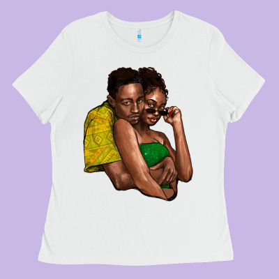 Black Couple Ladies Tee Designed By Howdyjamesfarm