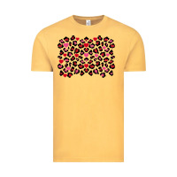 Vintage Mustard Valentine's Day leopard and heart background Vintage Tee - FaDigitalArtStudio