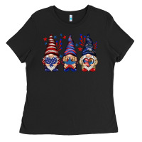 Black 4th Of July gnomies with stars Ladies Tee - HowdyJamesFarm
