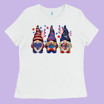 4th Of July Gnomies With Stars Ladies Tee Designed By Howdyjamesfarm