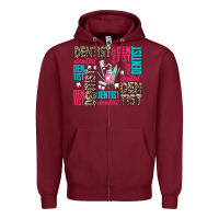 Burgundy dentist Zipper Hoodie - AdoDesignShop