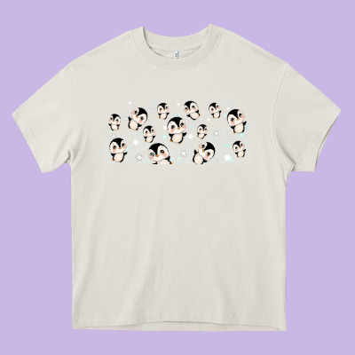 Cute Penguin Heavy Core Tee Designed By Tumblerdesignbyshophia