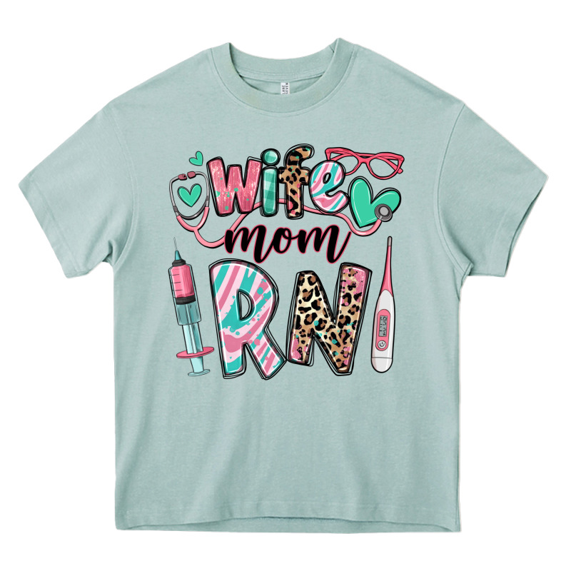 Wife Mom Rn Registered Nurse Heavy Core Tee by RanaPortraitStore | Teevron