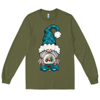 Army Green winter gnome with snow globe Long Sleeve Tee - BundleAndBundleShop